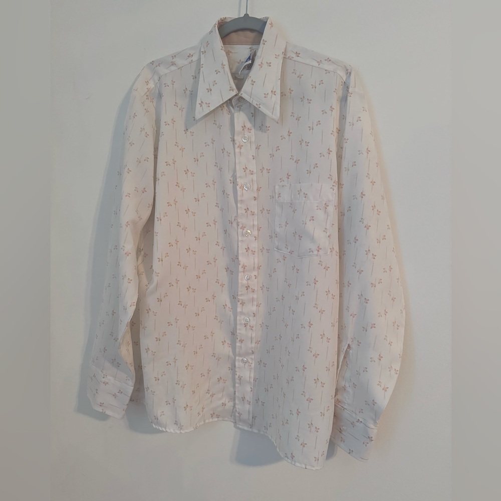 Vintage men’s dress shirt dagger collar 70’s leisure arrow doubler doubler